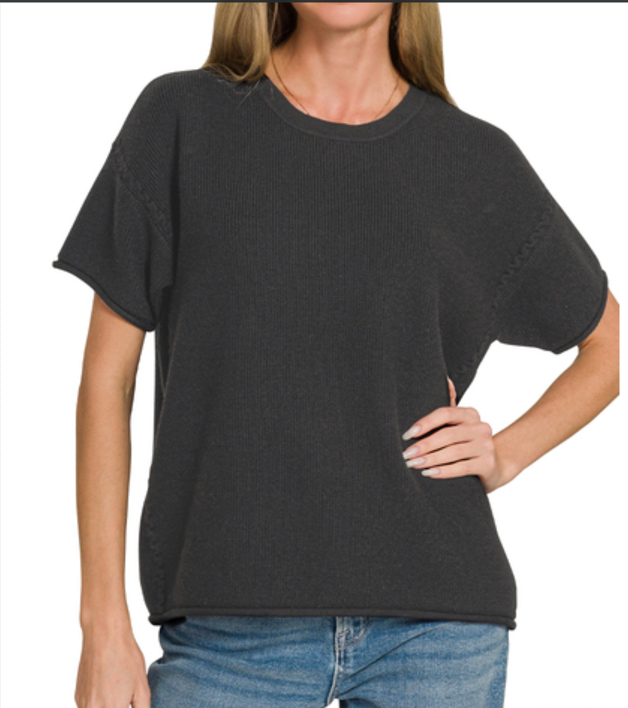 The Effortless Edge Sweater Tee